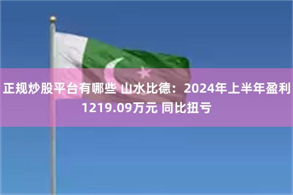 正规炒股平台有哪些 山水比德：2024年上半年盈利1219.09万元 同比扭亏