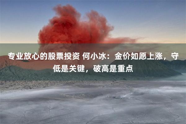 专业放心的股票投资 何小冰：金价如愿上涨，守低是关键，破高是重点