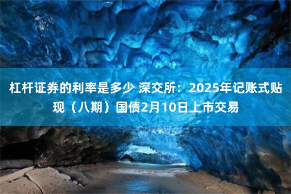 杠杆证券的利率是多少 深交所：2025年记账式贴现（八期）国债2月10日上市交易